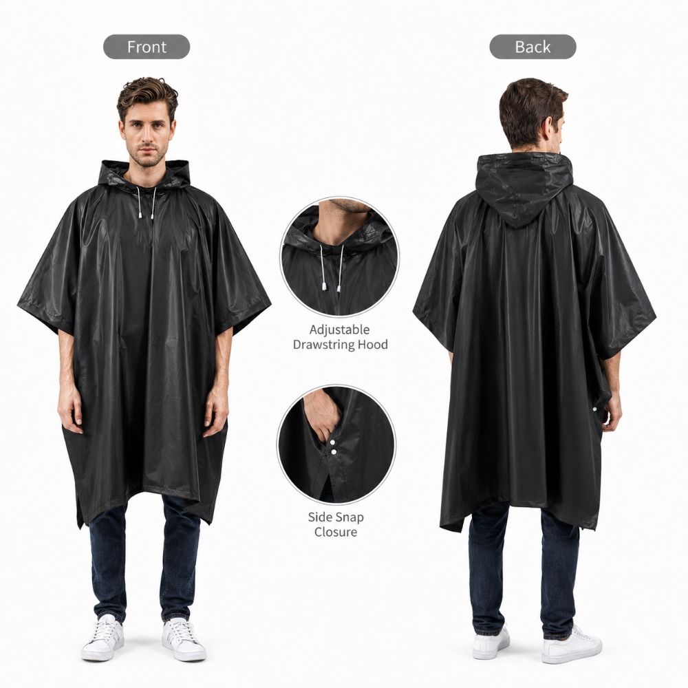 Jas Hujan 3 in 1 Tahan Air den - Emergency Poncho Rain ulasan dan harga