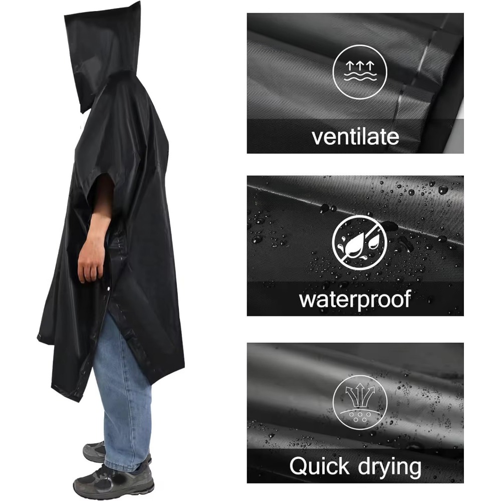 Jas Hujan 3 in 1 Tahan Air den - Emergency Poncho Rain ulasan dan harga